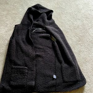 Fleece dark gray long vest. Super soft